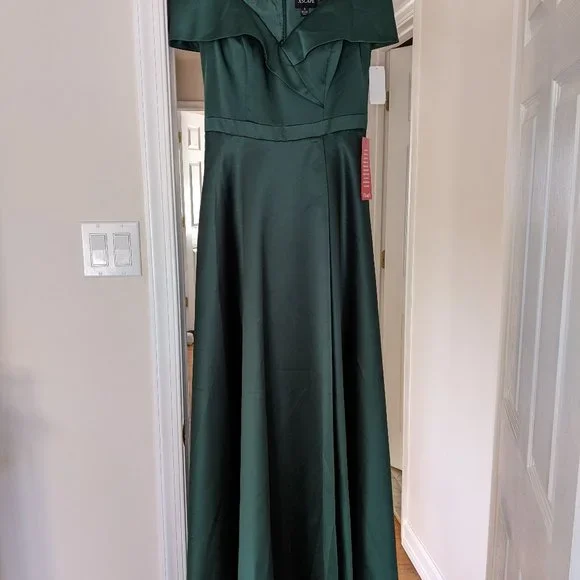 slim fit dress slacks Zapaka Women Dark Green Bridesmaid Dress Mermaid Halter Long Wedding Guest Dress, Sage / US6 main image 1